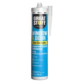 GREAT STUFF 99DOOR3008 Hybrid Sealant Caulk, White, 41 to 95 deg F, 10.1 fl-oz Cartridge