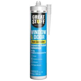 GREAT STUFF 99DOOR3033 Hybrid Sealant Caulk, Gray, 41 to 95 deg F, 10.1 fl-oz Cartridge