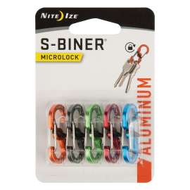 Nite Ize MicroLock, S-Biner LSBMA-A2-5R7 Mini Carabiner, 1.41 in OAL, Aluminum, Assorted