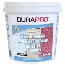 Dura Pro AC0055-950 Tile and Panel Adhesive, White, 950 mL, Pail