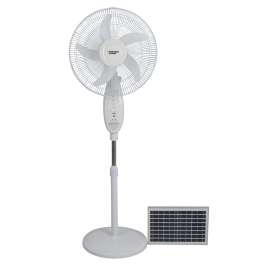 PowerZone F-68 Rechargeable Oscillating Fan, 16 in Dia Blade, 5-Blade, White