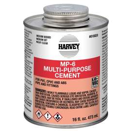 Harvey 018020-12 Solvent Cement, 16 oz Can, Liquid, Milky Clear