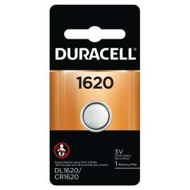 DURACELL DL1620BPK Electronic Battery, 3 V Battery, 75 mAh, CR1620 Battery, Lithium