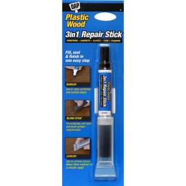 Plastic Wood 7079804092 3-in-1 Repair Stick, Solid (Blend Stick), Liquid (Marker), Black, 0.4 oz