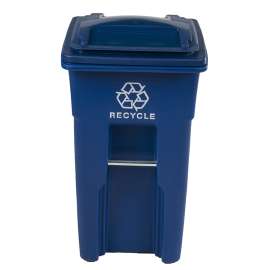 CAN RECYCLE 2 WHEEL BLUE 32GA