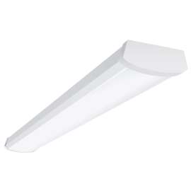 Metalux 4NW35C3R Wraparound Light Fixture, 120 V, LED Lamp, 3500 Lumens, 4000 K Color Temp, Steel Fixture