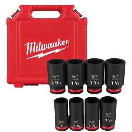 Milwaukee SHOCKWAVE Impact Duty Series 49-66-7018 Socket Set, Steel, Specifications: 3/4 in Drive