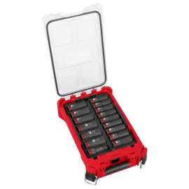 Milwaukee SHOCKWAVE Impact Duty Series 49-66-6803 Socket Set, Chrome Molybdenum Steel, Specifications: 1/2 in Drive