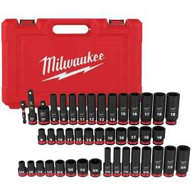 Milwaukee SHOCKWAVE Impact Duty Series 49-66-7009 Socket Set, Steel, Specifications: 3/8 in Drive