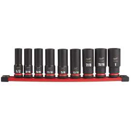 Milwaukee SHOCKWAVE Impact Duty Series 49-66-7022 Socket Set, Steel, Specifications: 1/2 in Drive