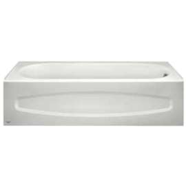 American Standard Colony Series 0182000.020 Bathtub, 60 in L, 30 in W, 16-1/4 in H, Porcelain/Steel, White, Glossy