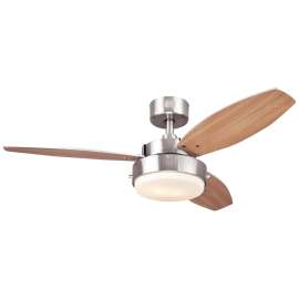 Westinghouse Alloy Series 7221600 Ceiling Fan, Beech/Wengue Blade, 42 in Sweep, MDF Blade, With Lights: Yes