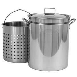 STOCKPOT STAINLESS W/BSKT 44QT