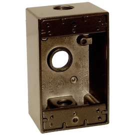 Orbit 1B50 1B50-3-BR Weatherproof Box, 2-3/4 in W, 2 in D, 4-1/2 in H, 1 -Knockout, Screw Mounting, NEMA 3R