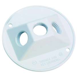 BWF CR-3WV Lampholder Cover, 4-1/2 in Dia, Round, Metal, White, Powder-Coated
