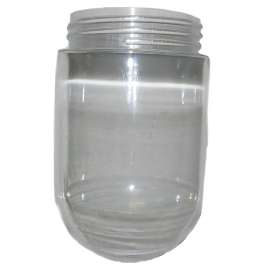 TEDDICO/BWF G-5 Replacement Globe, 5 in Dia, Round, Glass, Clear, Powder-Coated