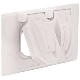 HUBBELL 5180-6 Cover, 2-13/16 in L, 4-9/16 in W, Metal, White, Powder-Coated