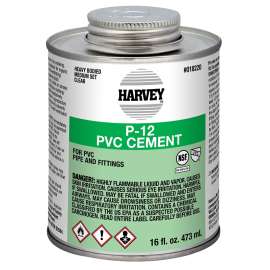 Harvey 018220-12 Solvent Cement, 16 oz Can, Liquid, Clear