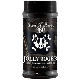 OLD WORLD SPICES & SEASONINGS OW88410 Jolly Roger Black Rub, Jalapeno Garlic Flavor, 14 oz