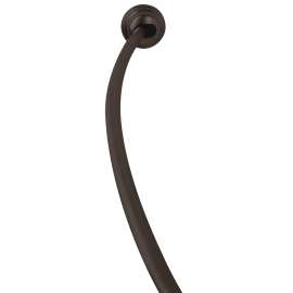 Zenna Home 35635ALHBL Single Curve Shower Rod, 50 to 72 in L Adjustable, 1 in Dia Rod, Aluminum
