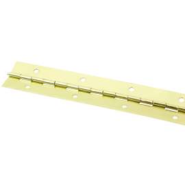 ProSource Continuous Hinge, 180 deg, Steel, Bright Brass, 1.5 in x 48 in