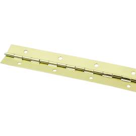 ProSource Continuous Hinge, 180 deg, Steel, Bright Brass, 1.5 in x 72 in