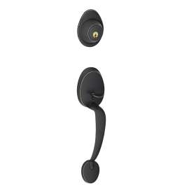 Schlage Barcelona J Series JH58 BAR 622 Door Handleset, 3 Grade, Zinc, Matte, 2-3/8, 2-3/4 in Backset, C Keyway