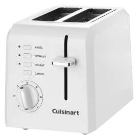 Cuisinart CPT-122 Electric Toaster, 900 W, 2 Slice/Hr, Manual Control, Plastic, White
