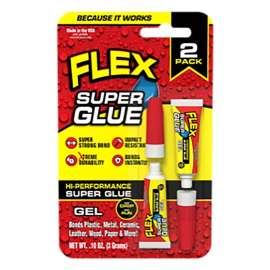 Flex Seal SGGEL2X3 High Performance Super Glue, Gel, Clear, 6 g Tube