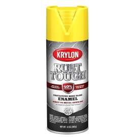 Krylon Rust Tough K09211008 Enamel, Gloss, Safety Yellow/Sun, 12 oz, Can
