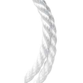 BARON 53211 Rope, 3/8 in Dia, 50 ft L, 334 lb Working Load, Nylon/Poly, White