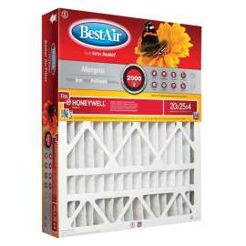 BestAir HW2025-11R Air Cleaning Furnace Filter, 25 in L, 20 in W, 11 MERV, 1000 to 1200 MPR