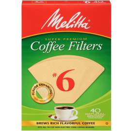 Melitta 626412 #6 Coffee Filter, Cone, Paper, Natural Brown
