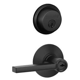 Schlage FB50 V LAT 622 Entry Door Lock Set and Deadbolt Combo, 1, 2 Grade, Lever Handle, Keyed Key, Metal/Zinc, C Keyway