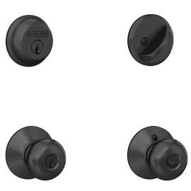 Schlage FB50 V PLY 622 Entry Door Lock Set and Deadbolt Combo, 1, 2 Grade, Knob Handle, Keyed Key, Metal/Zinc, C Keyway