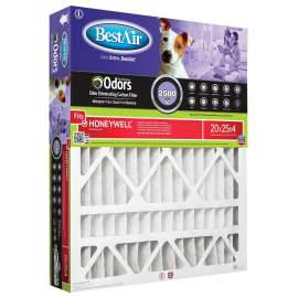 BestAir PFHW2025-11CR Air Cleaning Furnace Filter, 20 in L, 25 in W, 11 MERV, 1000 to 1200 MPR