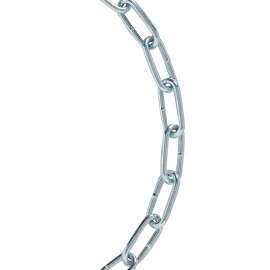 BARON 4204 Straight Link Chain, #4/0, 75 ft L, 670 lb Working Load, Steel, Electro Galvanized/Zinc