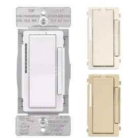 EATON WFD30-C2-SP-L Smart Dimmer Switch, 1 -Pole, 3 -Way, 120 VAC, 60 Hz, Wi-Fi, Light Almond/Ivory/White