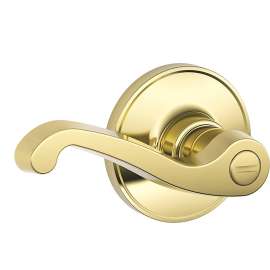 Schlage J40V LAS 605 Door Lever, Zinc, Bright Brass, 2-3/8, 2-3/4 in Backset, 1-3/8 to 1-3/4 in Thick Door