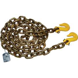 ANCRA 50364-38-10 Chain Assembly with Clevis Hook, 3/8 in, 10 ft L, 6600 lb Working Load, 70 Grade