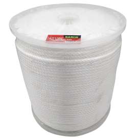 BARON 54802 Rope, 1/4 in Dia, 1000 ft L, 133 lb Working Load, Nylon/Poly, White
