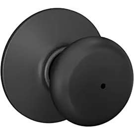 Schlage F Series F40 V PLY 622 Privacy Door Lockset, Pushbutton Lock, Knob Handle, Metal, Matte Black