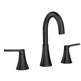 Moen Mikah 84312 Series 84312BL Bathroom Faucet, 1.2 gpm, 2-Faucet Handle, 3-Faucet Hole, Plastic/Stainless Steel