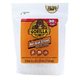Gorilla 3033002 Hot Glue Stick, Clear, 30 Pack