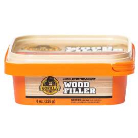 Gorilla 107084 Wood Filler, Liquid Paste, Odorless to Mild, Tan, 8 oz Tub