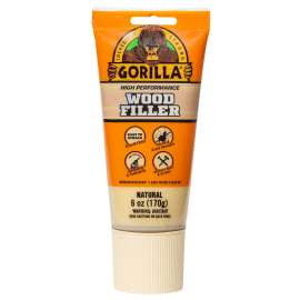 Gorilla 107072 Wood Filler, Liquid Paste, Odorless to Mild, Tan, 6 oz Tube