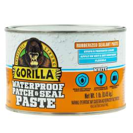 Gorilla 109406 Patch and Seal Rubberized Sealant, Paste, White, 1 lb