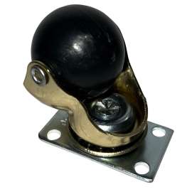 DH CASTERS C-H15P2BR Swivel Ball Caster, 1-1/2 in Dia Wheel, Rubber Wheel, Black, 90 lb