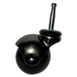 DH CASTERS C-H20S1AB Ball Caster, 2 in Dia Wheel, Rubber Wheel, 90 lb