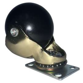 DH CASTERS C-H20P2BR Swivel Ball Caster, 2 in Dia Wheel, Rubber Wheel, Black, 90 lb
